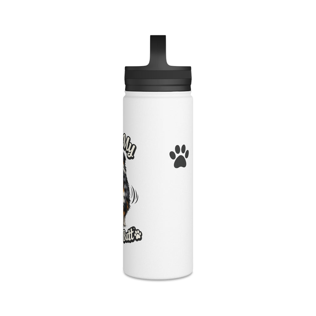 Kiss My Wiggle Butt Water Bottle | Aussie Dog Lover Gift | Australian Shepherd Funny Bottle | Dog Mom/Dad Hydration Bottle