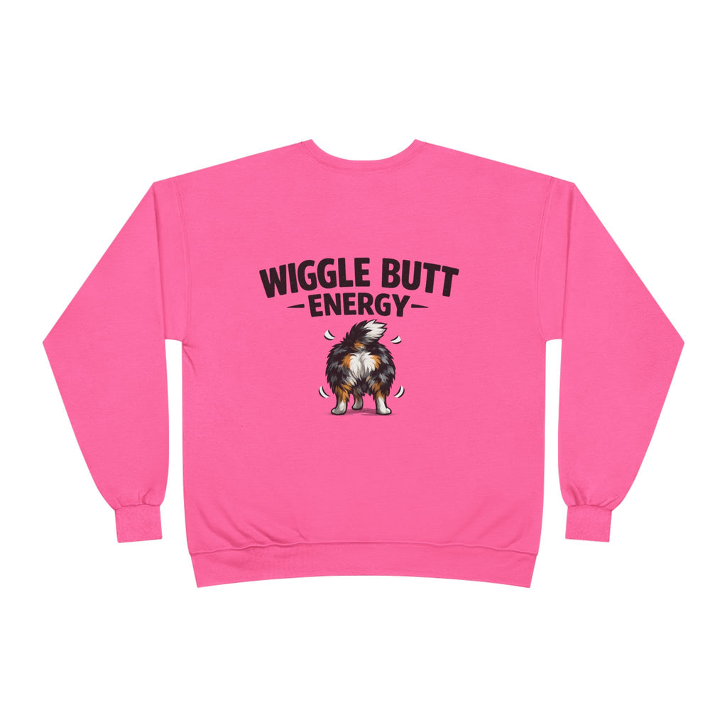 Wiggle Butt Energy Australian Shepherd Sweatshirt — Funny Dog Lover Crewneck