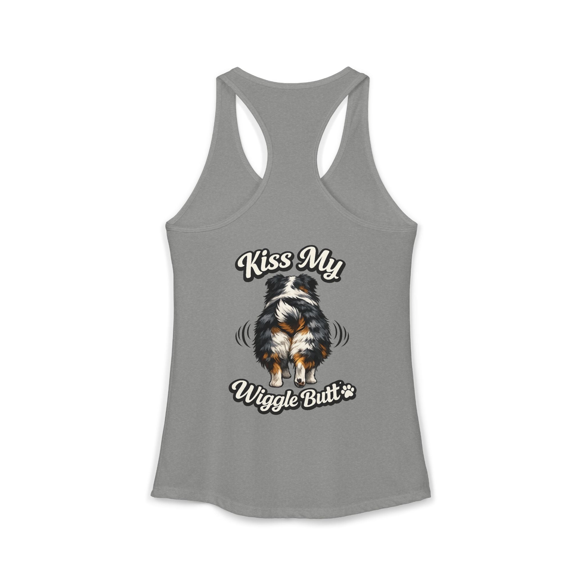 Kiss My Wiggle Butt Aussie Tank | Australian Shepherd Funny Dog Tank Top | Aussie Mom Shirt | Wiggle Butt Dog Lover Gift