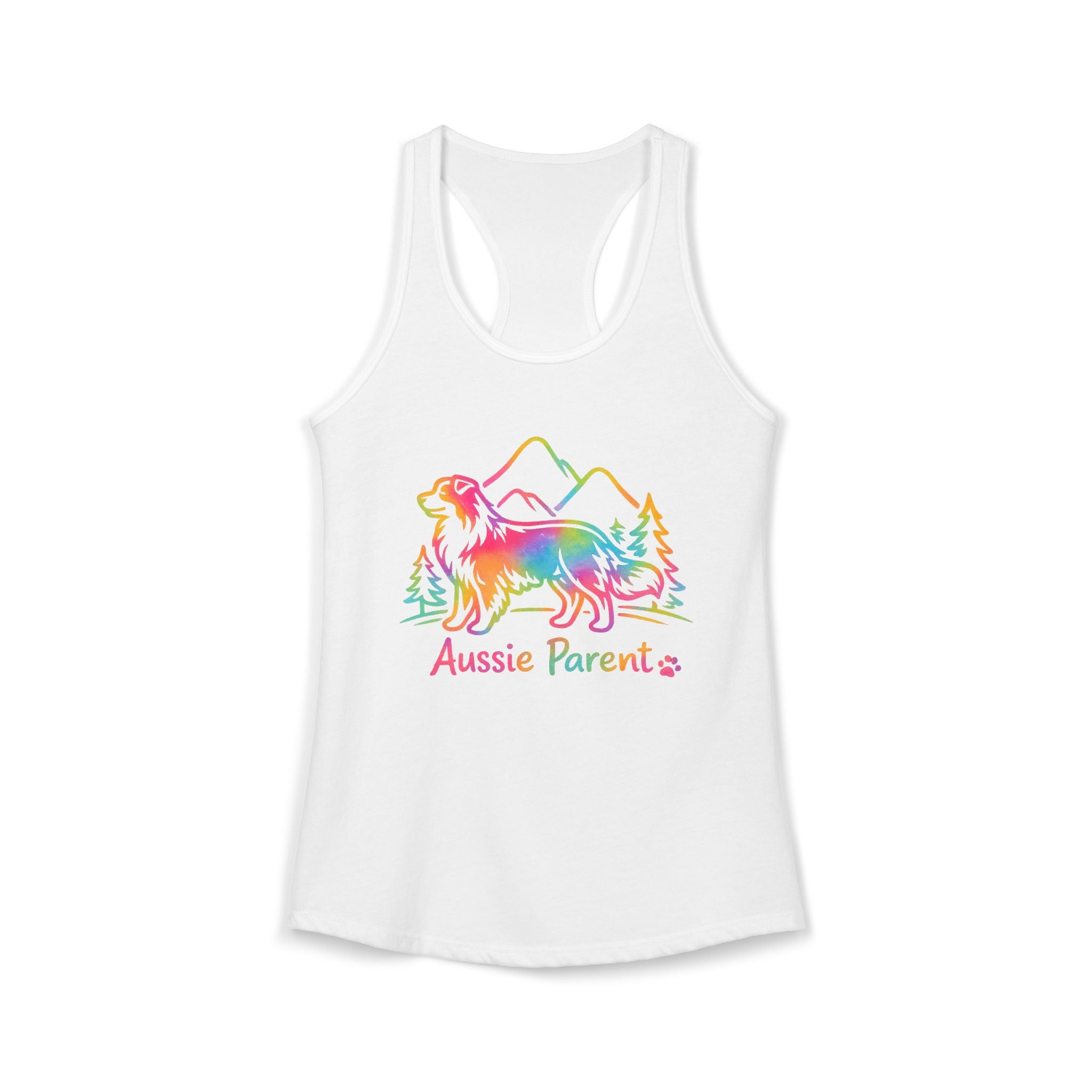 Australian Shepherd Parents Racerback Tank — Colorful Aussie Dog Lover Tank