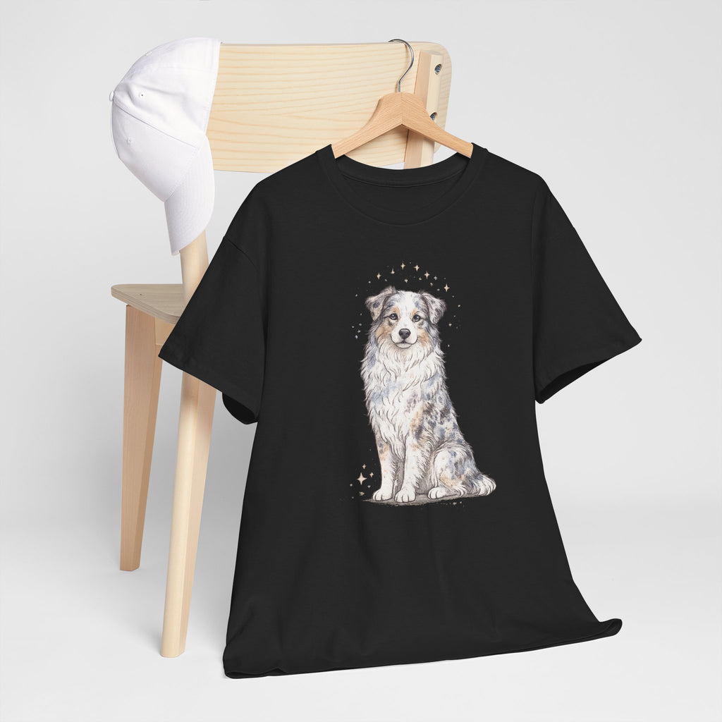 Australian Shepherd Watercolor T‑Shirt — Cute Dog Portrait Tee
