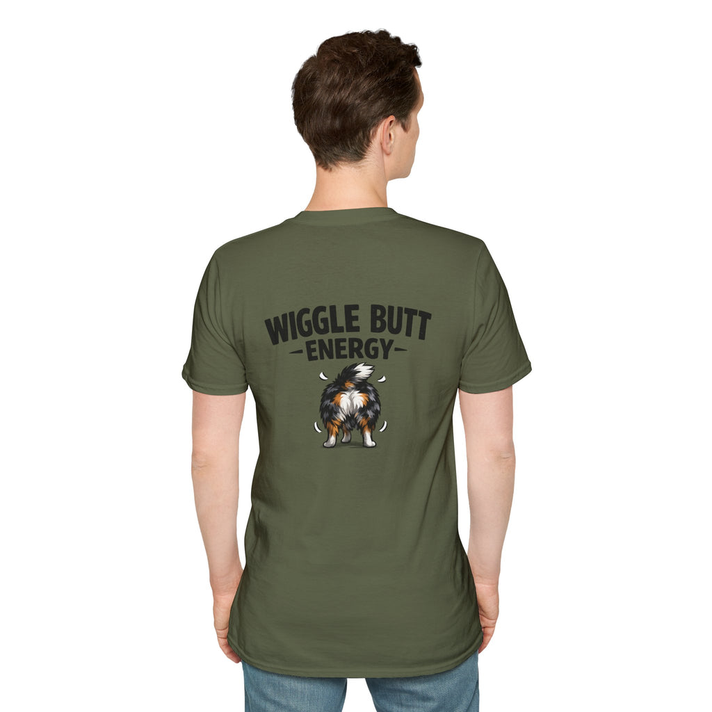 Wiggle Butt Energy Australian Shepherd T-Shirt — Funny Dog Lover Gift