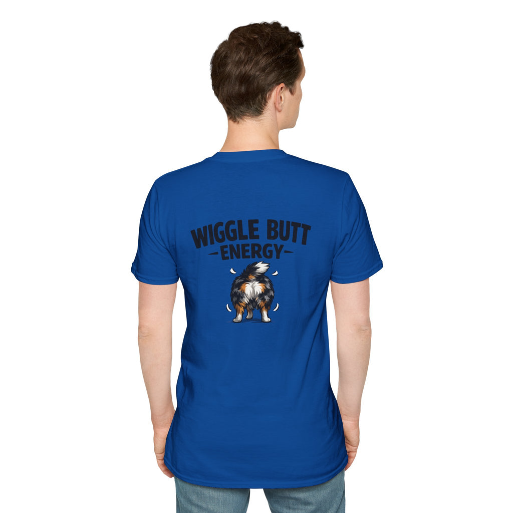 Wiggle Butt Energy Australian Shepherd T-Shirt — Funny Dog Lover Gift