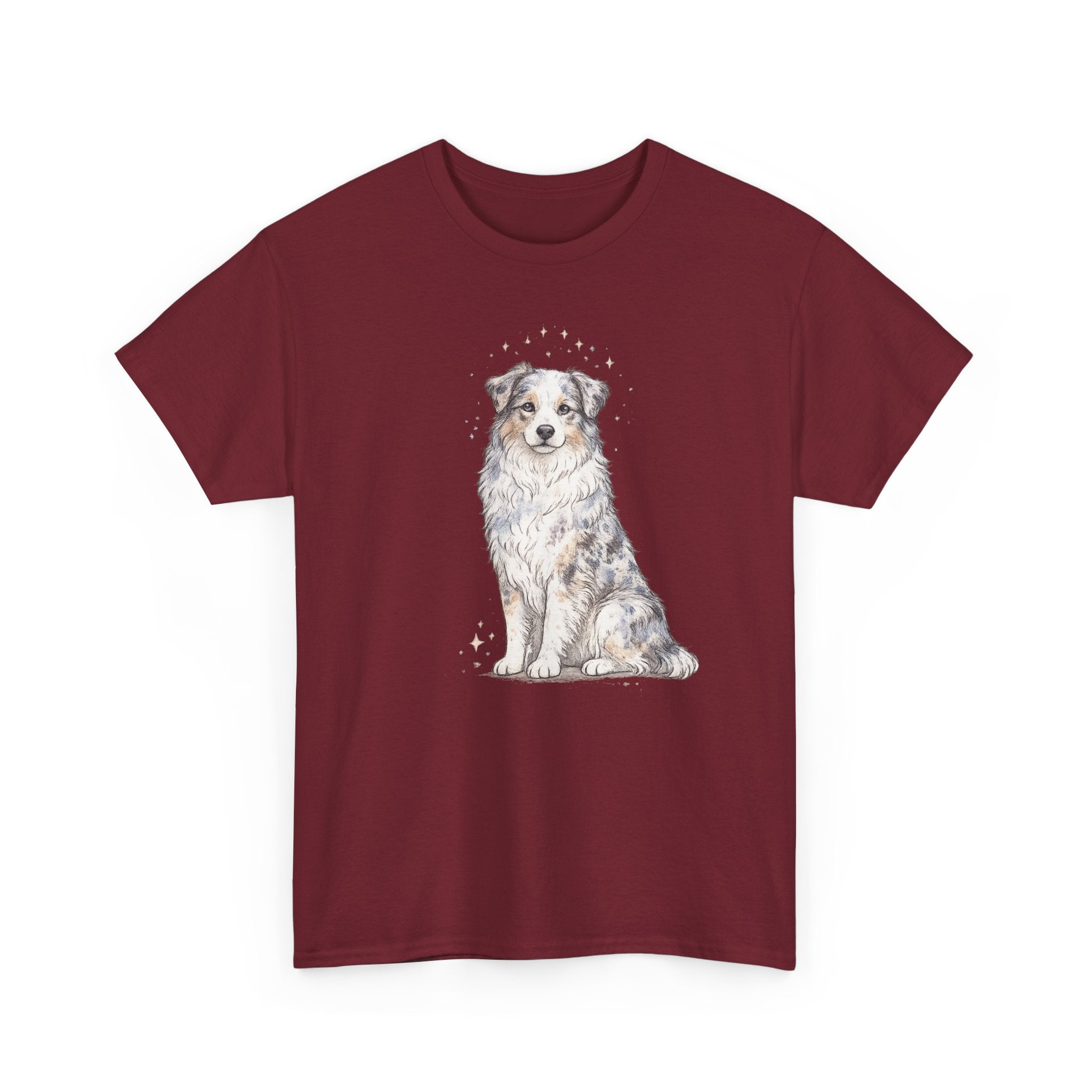 Australian Shepherd Watercolor T‑Shirt — Cute Dog Portrait Tee