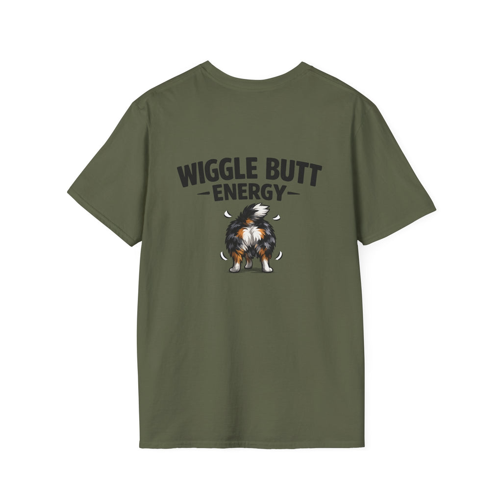 Wiggle Butt Energy Australian Shepherd T-Shirt — Funny Dog Lover Gift
