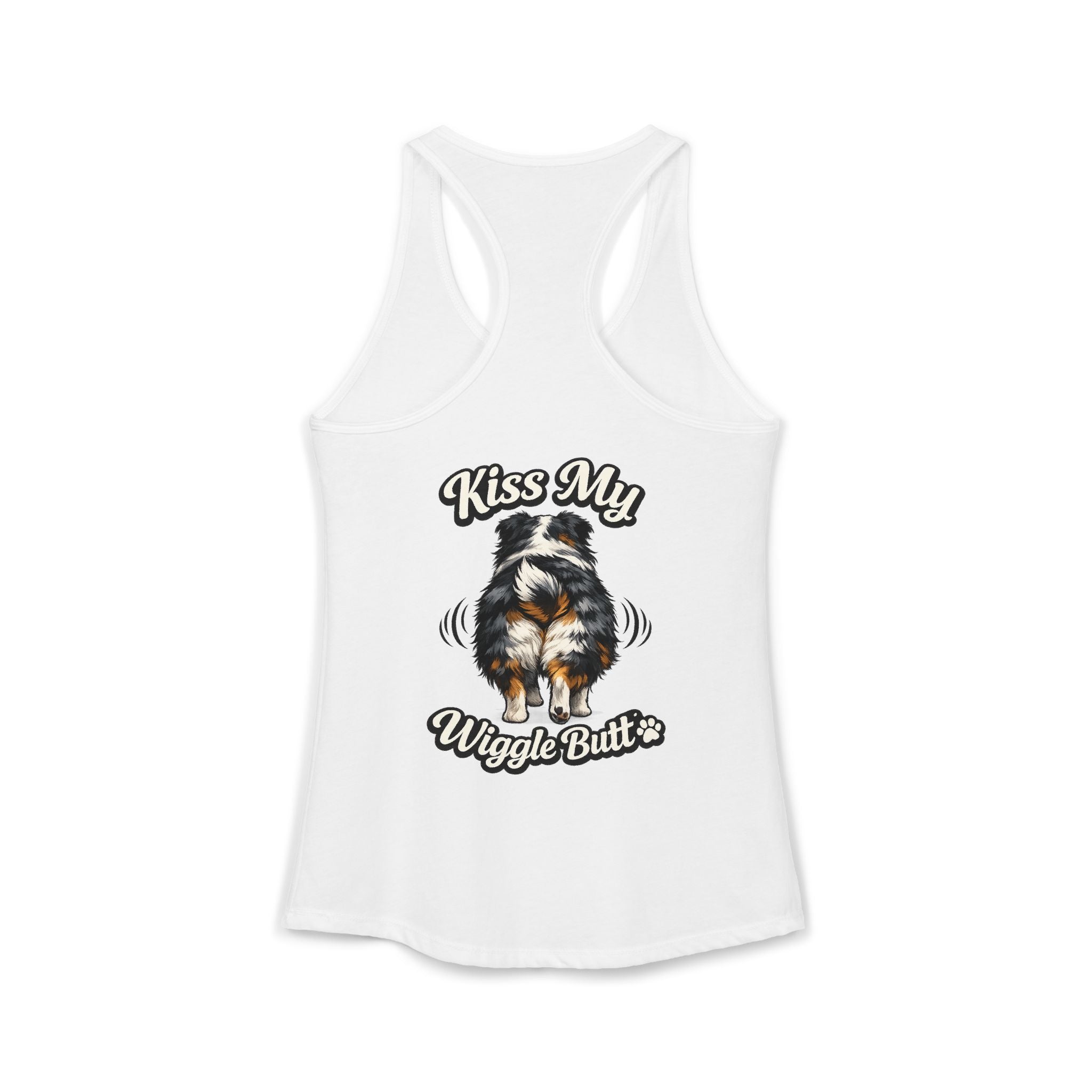 Kiss My Wiggle Butt Aussie Tank | Australian Shepherd Funny Dog Tank Top | Aussie Mom Shirt | Wiggle Butt Dog Lover Gift