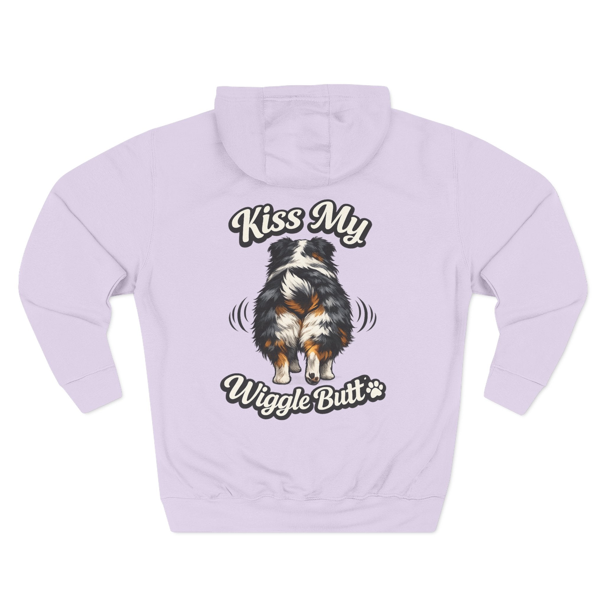 Kiss My Wiggle Butt Aussie Hoodie | Funny Australian Shepherd Sweatshirt | Dog Mom/Dad Hoodie | Aussie Lover Gift