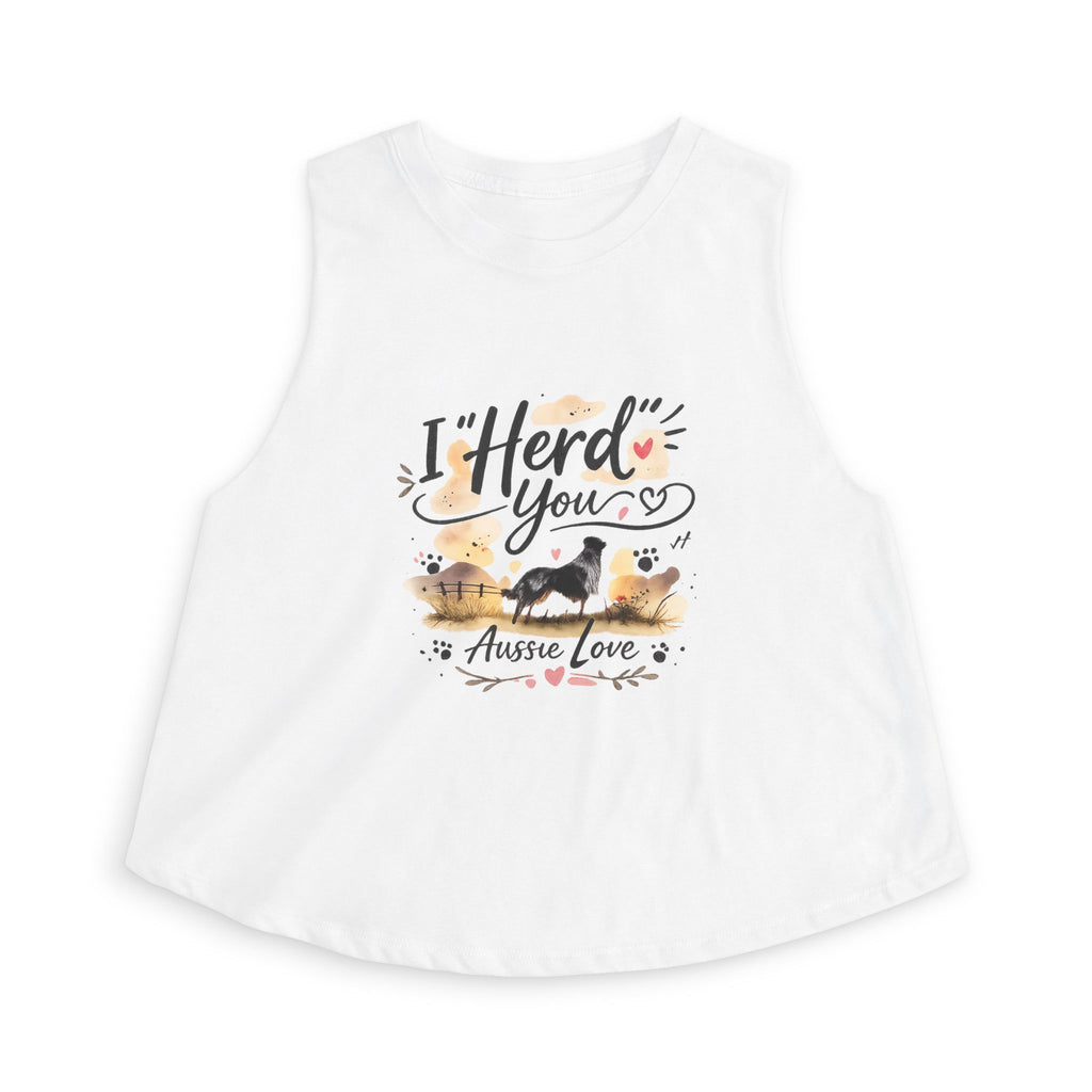 Aussie Love Crop Top – "I Herd You" Australian Shepherd Tank