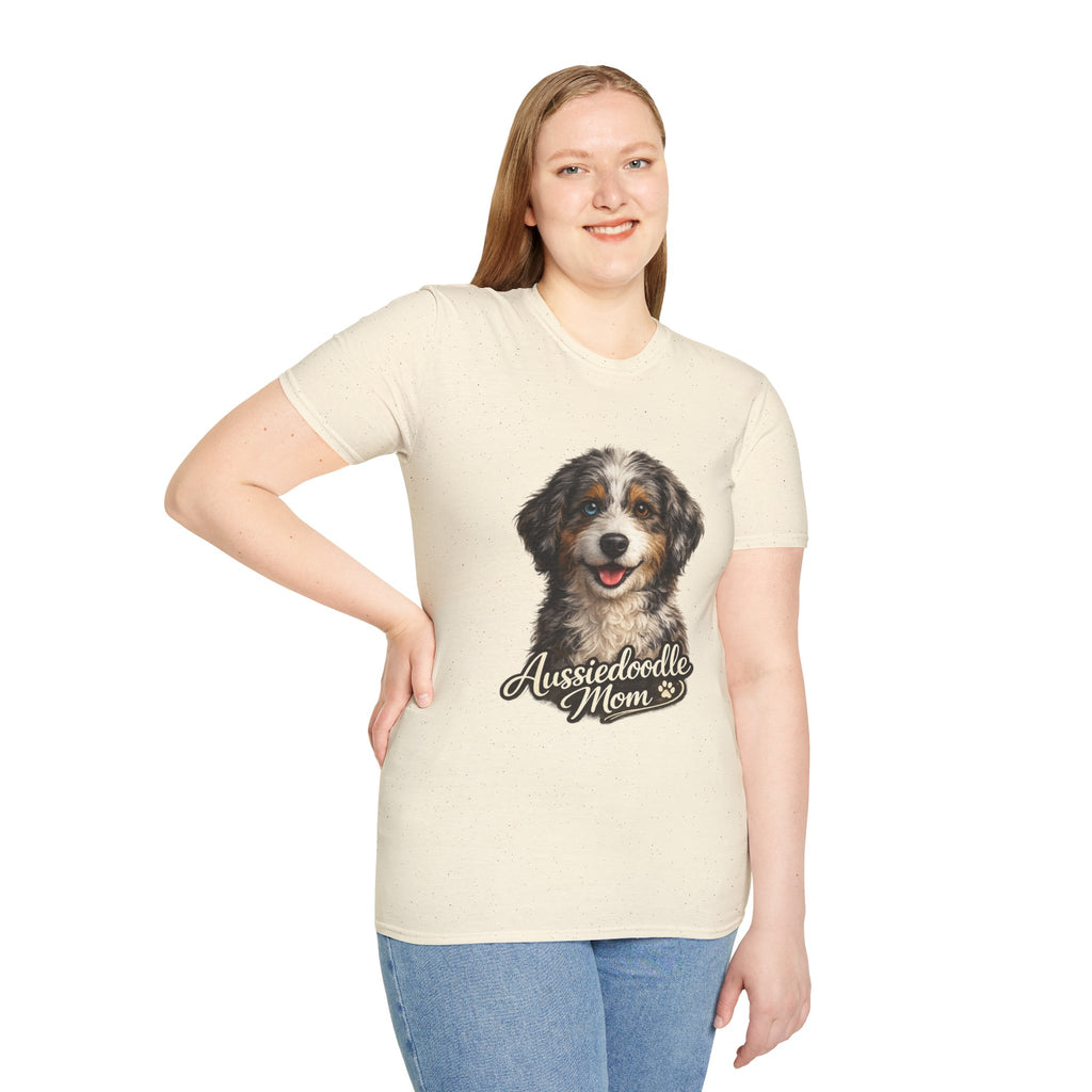 Aussiedoodle Mom T-Shirt — Cute Doodle Mom Tee for Australian Shepherd Poodle Mix Lovers