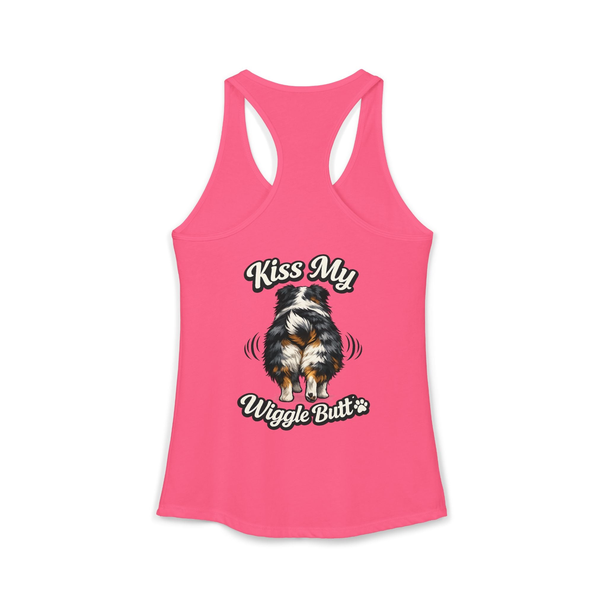 Kiss My Wiggle Butt Aussie Tank | Australian Shepherd Funny Dog Tank Top | Aussie Mom Shirt | Wiggle Butt Dog Lover Gift