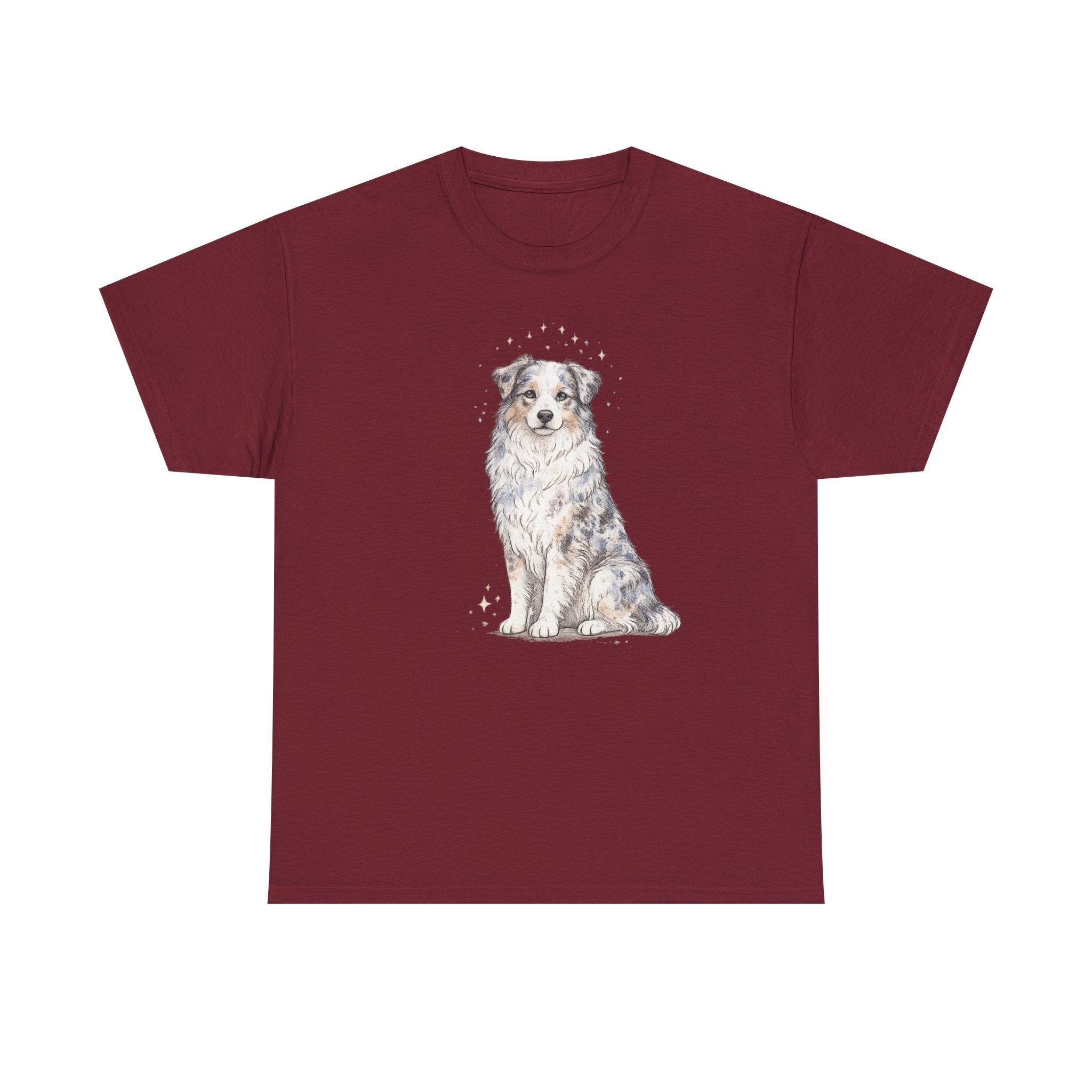 Australian Shepherd Watercolor T‑Shirt — Cute Dog Portrait Tee