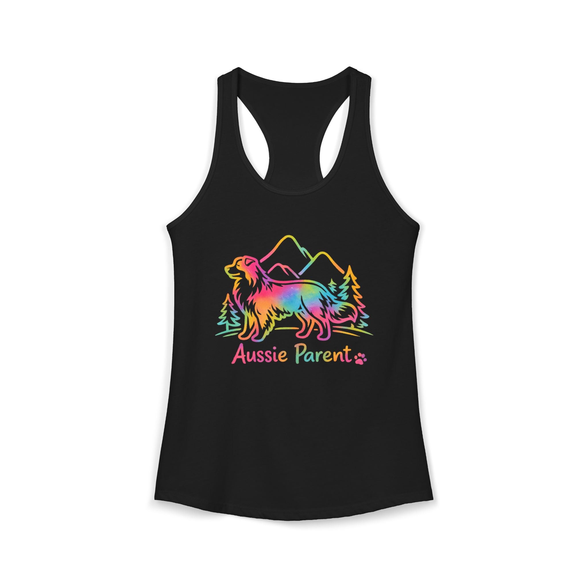 Australian Shepherd Parents Racerback Tank — Colorful Aussie Dog Lover Tank