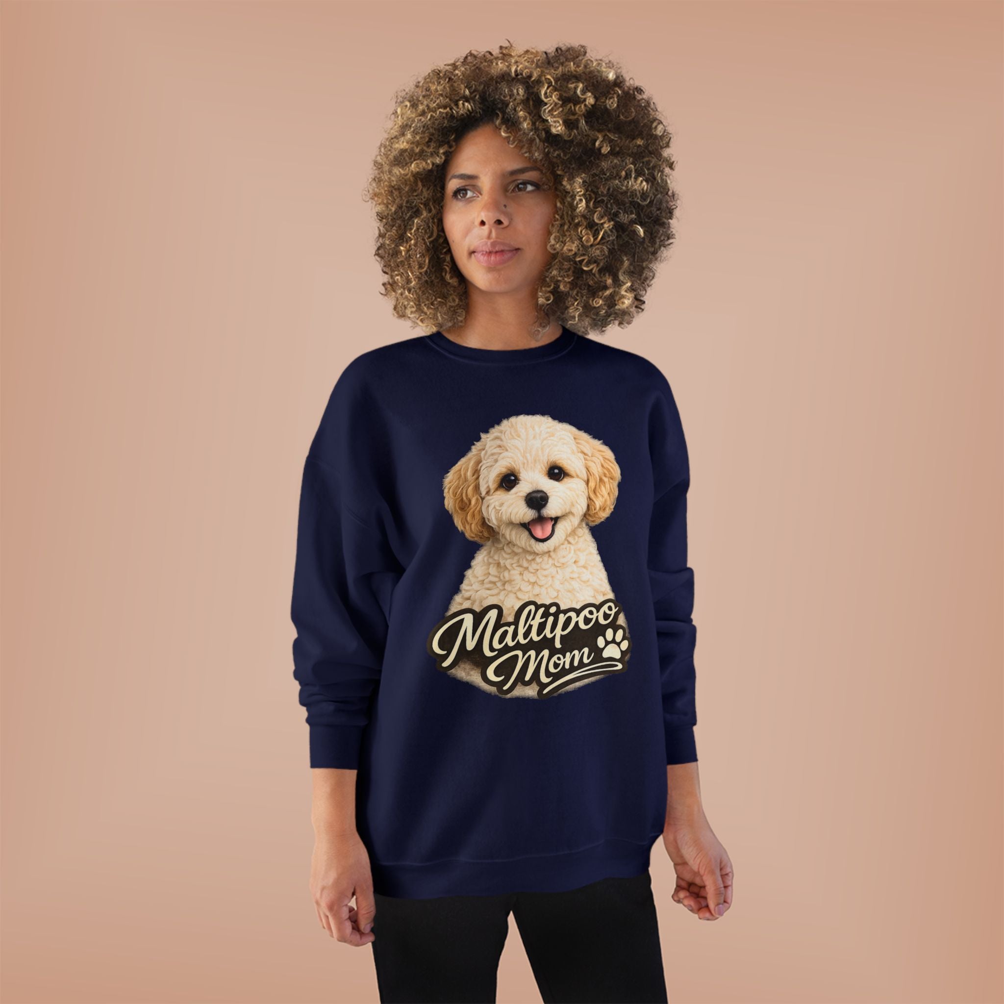 Maltipoo Mom Sweatshirt – Cozy Small Dog Mom Crewneck, Cute Maltipoo Gift, Dog Mom Pullover, Soft Neutral Sweatshirt