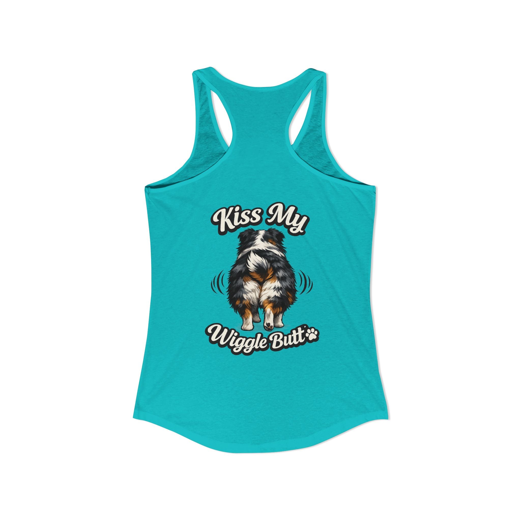 Kiss My Wiggle Butt Aussie Tank | Australian Shepherd Funny Dog Tank Top | Aussie Mom Shirt | Wiggle Butt Dog Lover Gift