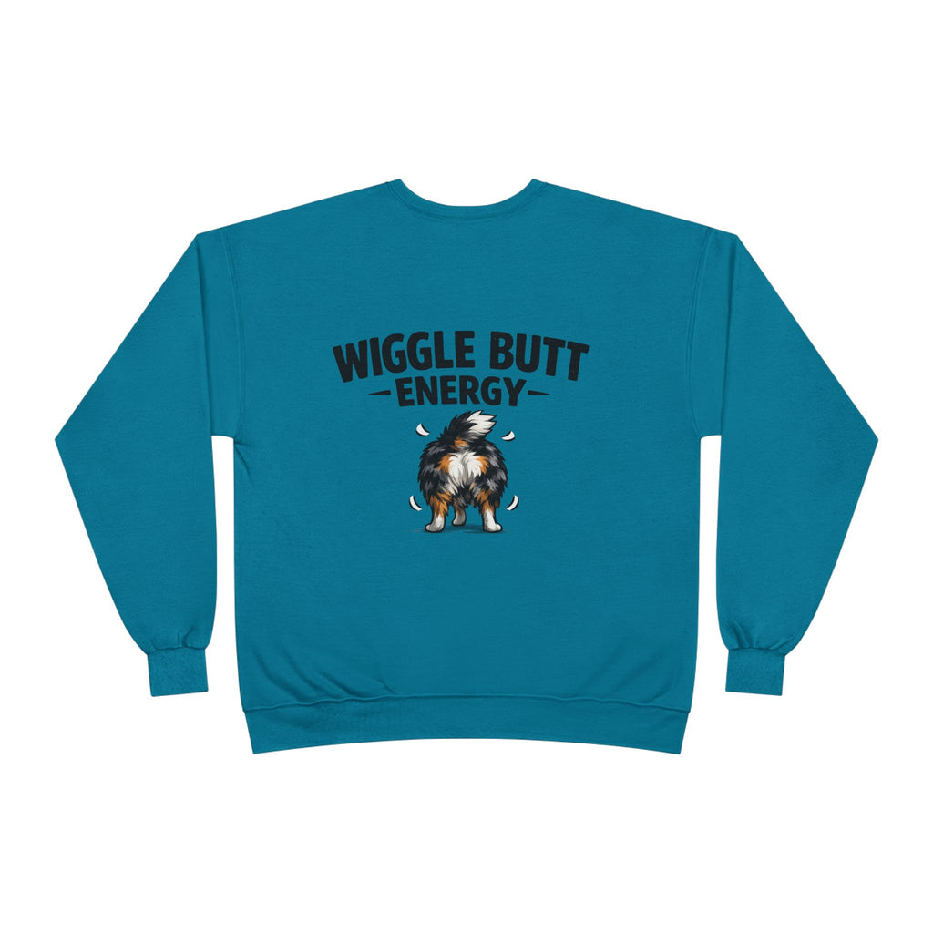 Wiggle Butt Energy Australian Shepherd Sweatshirt — Funny Dog Lover Crewneck