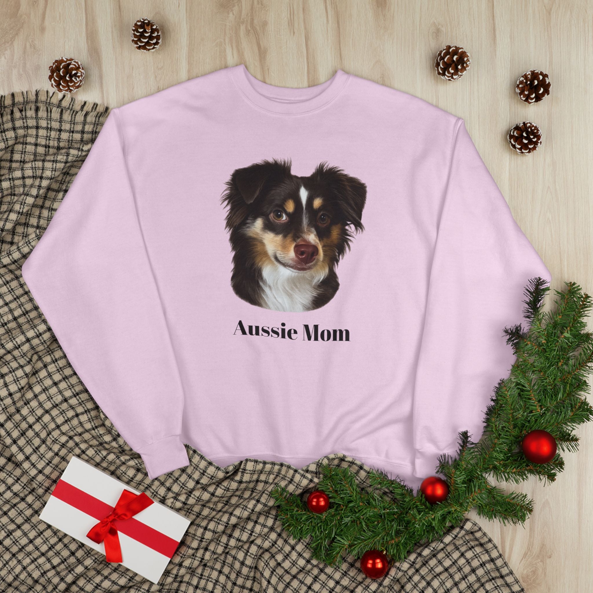 Aussie Mom Sweatshirt – Australian Shepherd Dog Lover Crewneck, Cute Dog Mom Gift, Cozy Aussie Owner Pullover