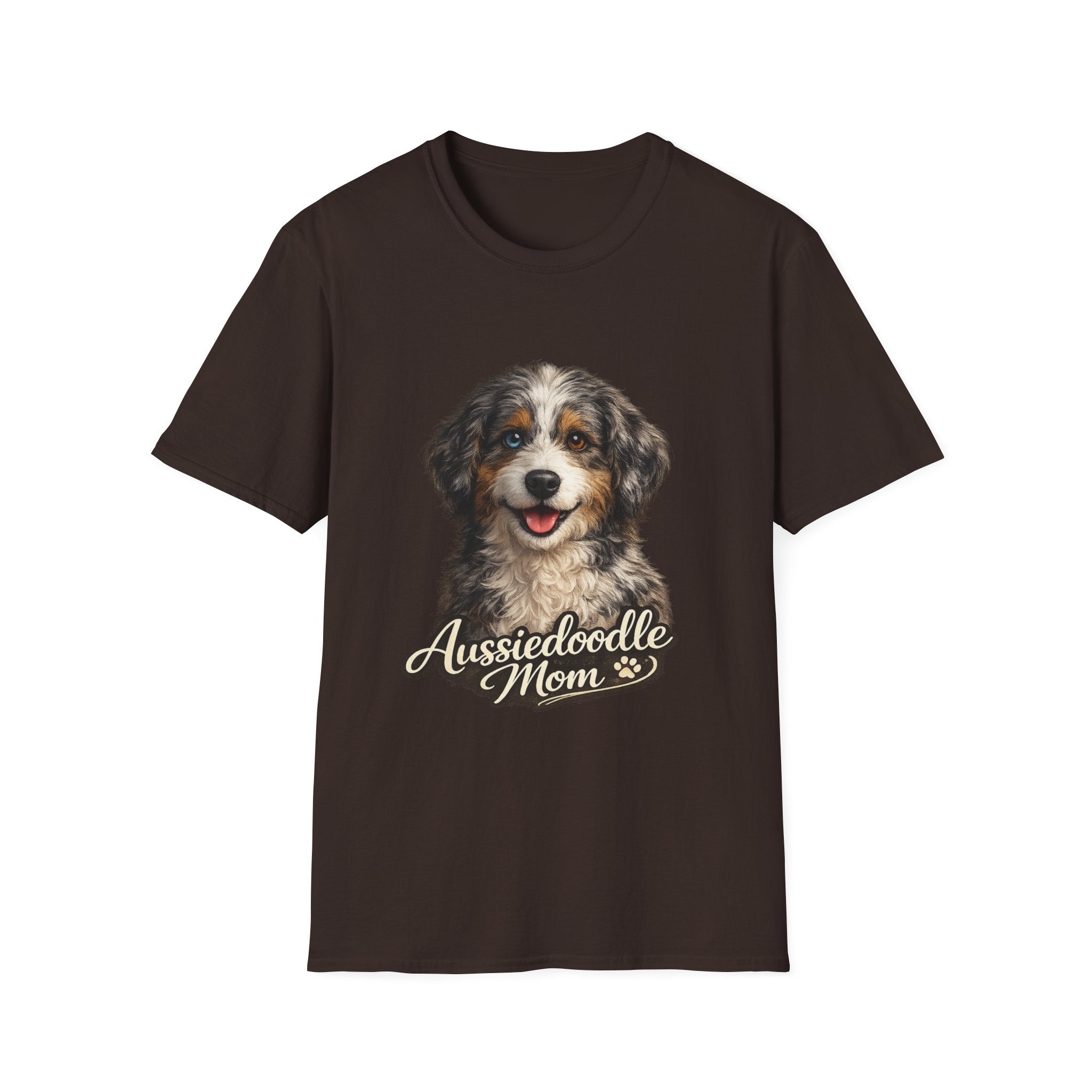 Aussiedoodle Mom T-Shirt — Cute Doodle Mom Tee for Australian Shepherd Poodle Mix Lovers