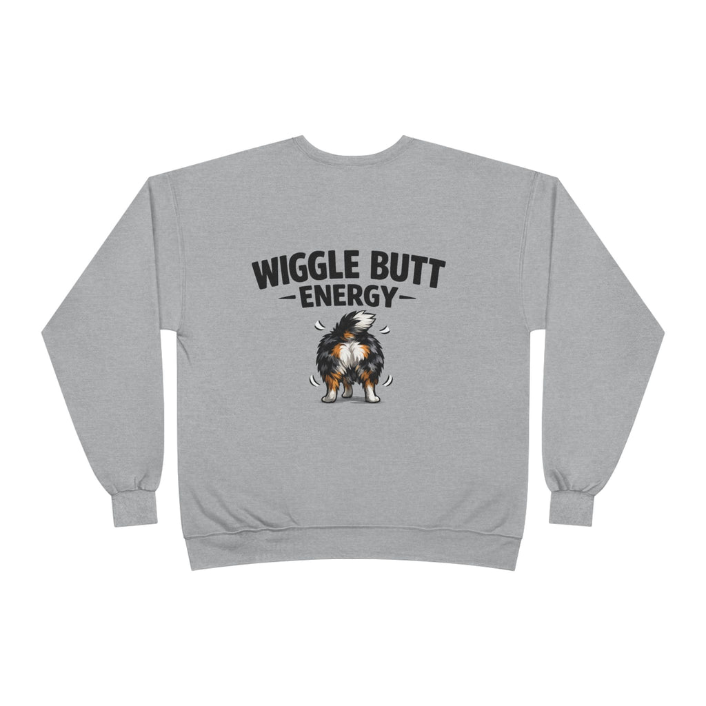 Wiggle Butt Energy Australian Shepherd Sweatshirt — Funny Dog Lover Crewneck