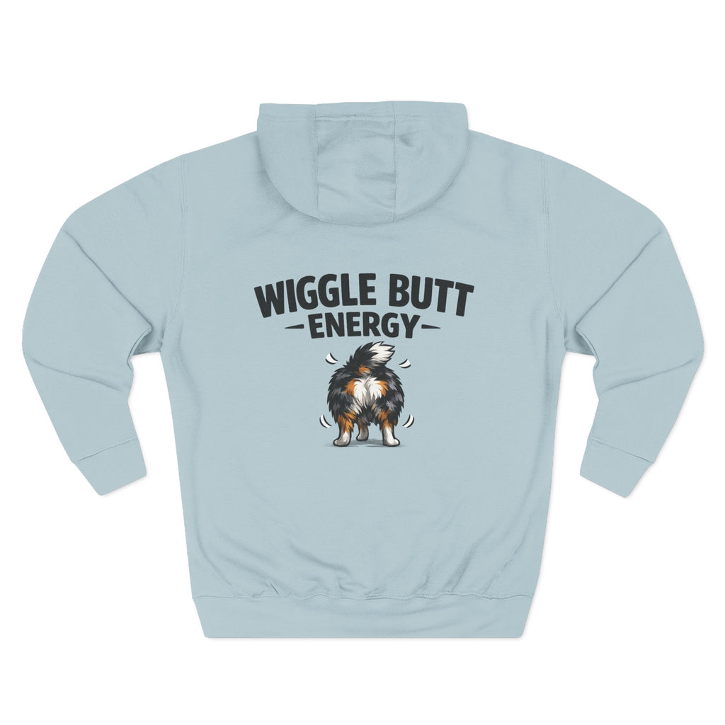 Wiggle Butt Energy Hoodie – Funny Australian Shepherd Sweatshirt, Dog Lover Gift, Cozy Aussie Owner Pullover