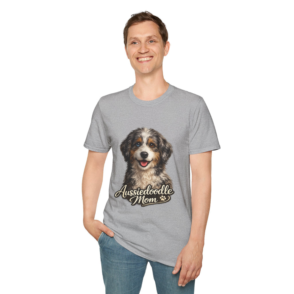 Aussiedoodle Mom T-Shirt — Cute Doodle Mom Tee for Australian Shepherd Poodle Mix Lovers