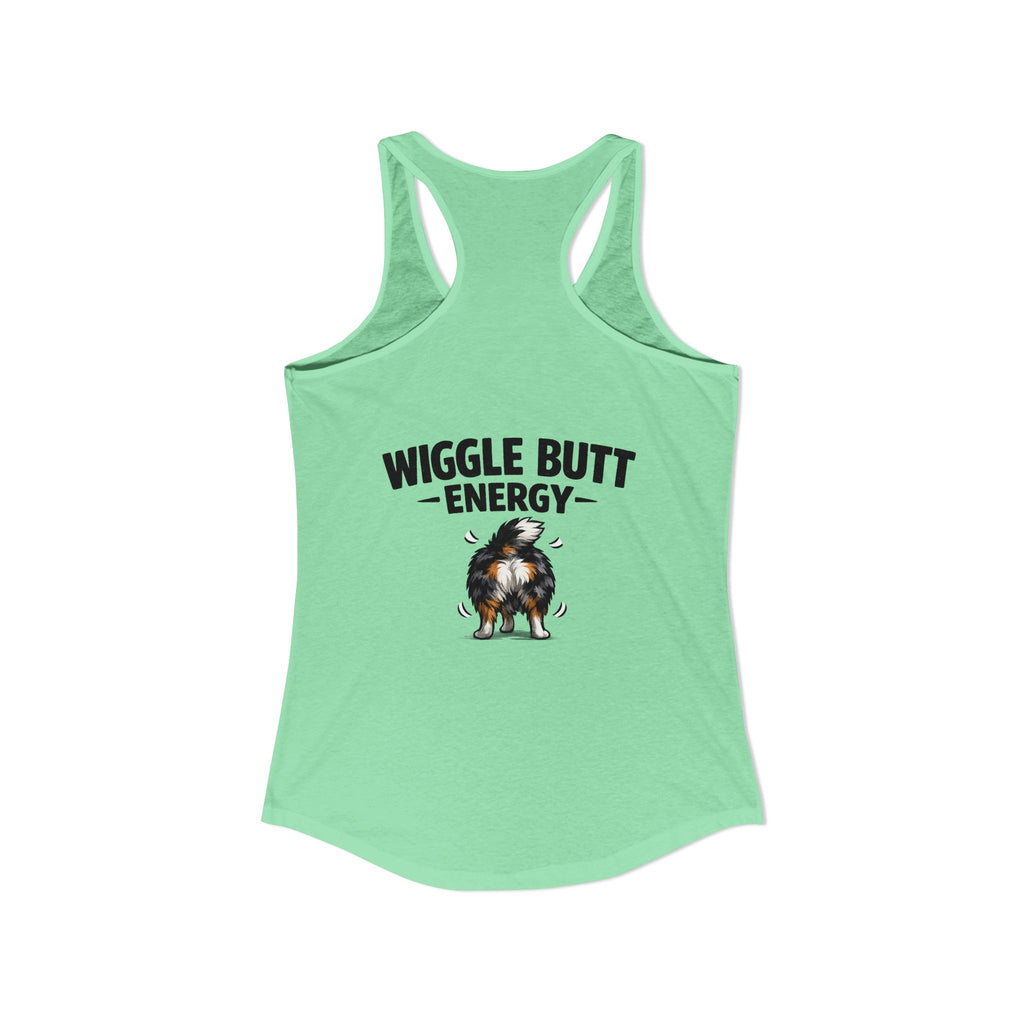 Wiggle Butt Energy Australian Shepherd Racerback Tank