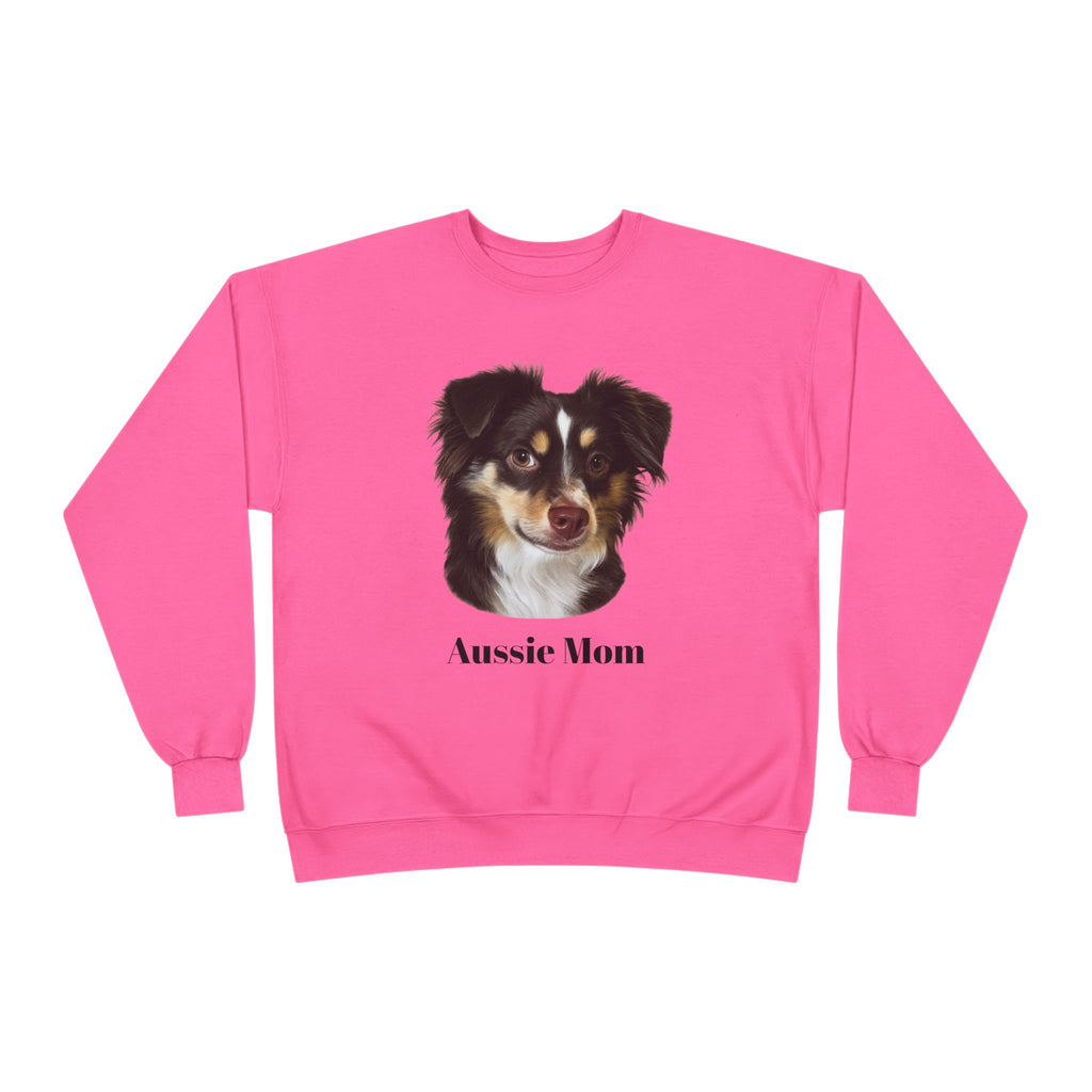 Aussie Mom Sweatshirt – Australian Shepherd Dog Lover Crewneck, Cute Dog Mom Gift, Cozy Aussie Owner Pullover