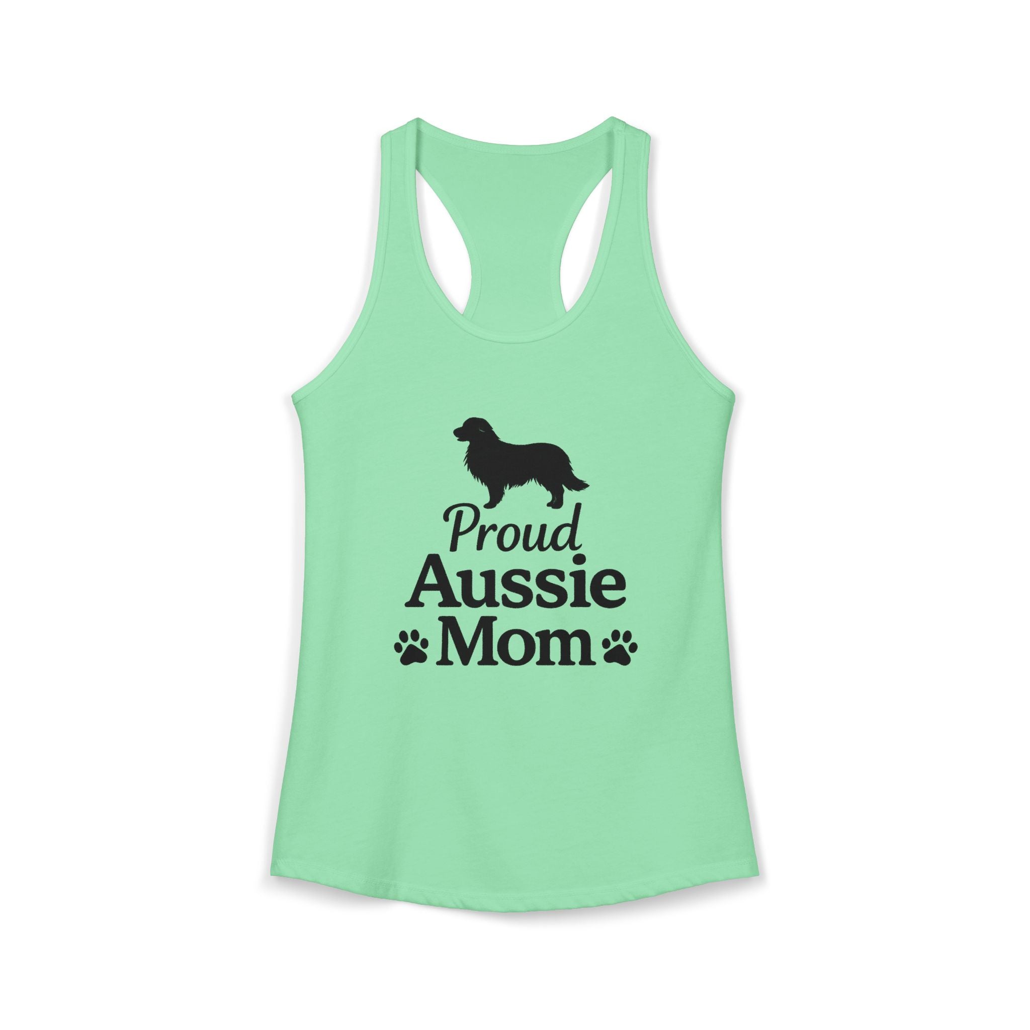 Proud Aussie Mom Racerback Tank — Australian Shepherd Dog Lover Tee