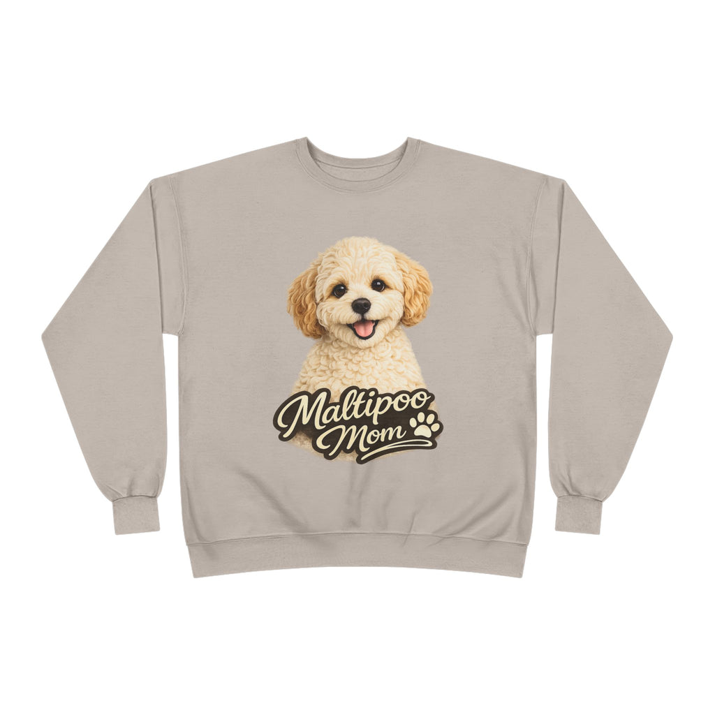 Maltipoo Mom Sweatshirt – Cozy Small Dog Mom Crewneck, Cute Maltipoo Gift, Dog Mom Pullover, Soft Neutral Sweatshirt