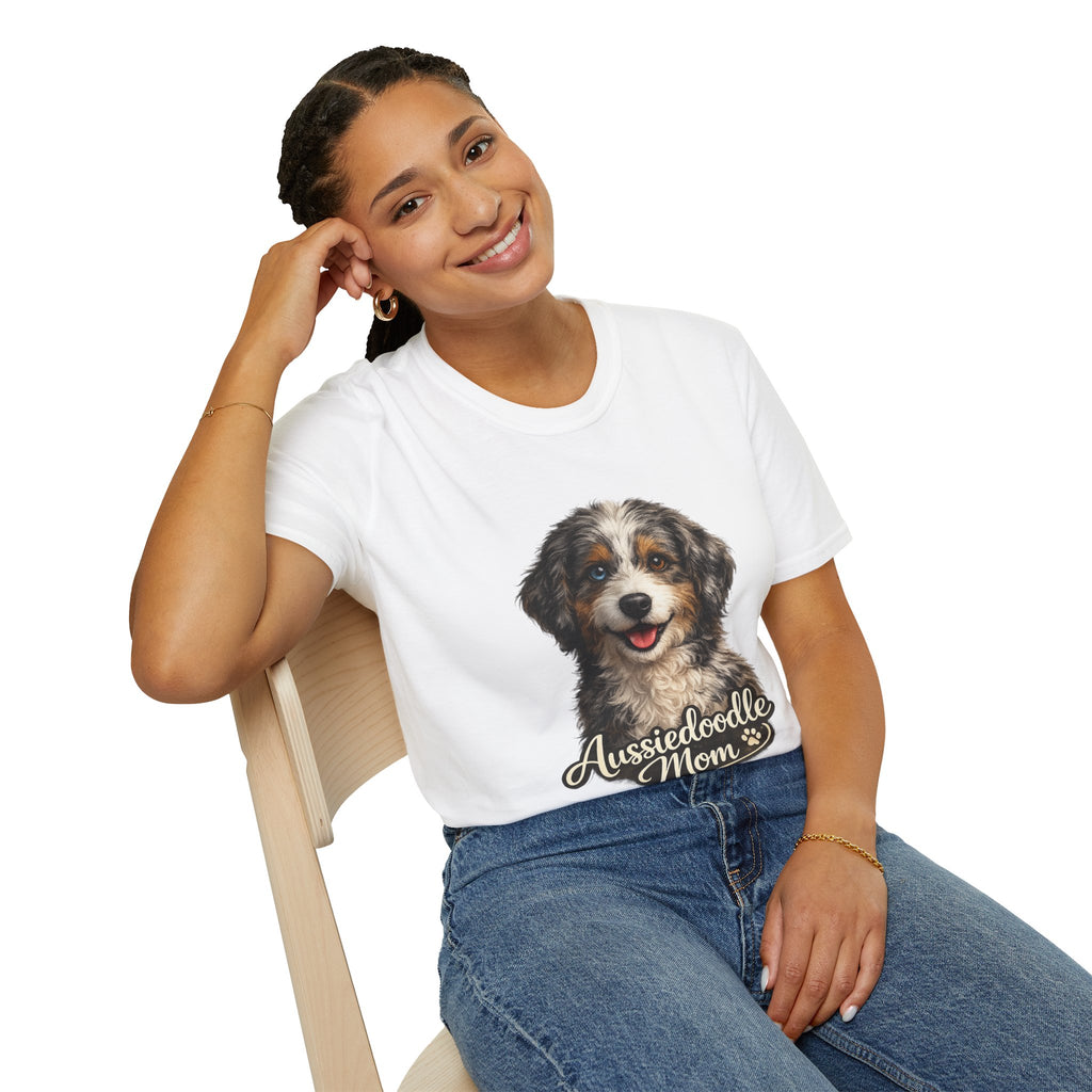 Aussiedoodle Mom T-Shirt — Cute Doodle Mom Tee for Australian Shepherd Poodle Mix Lovers