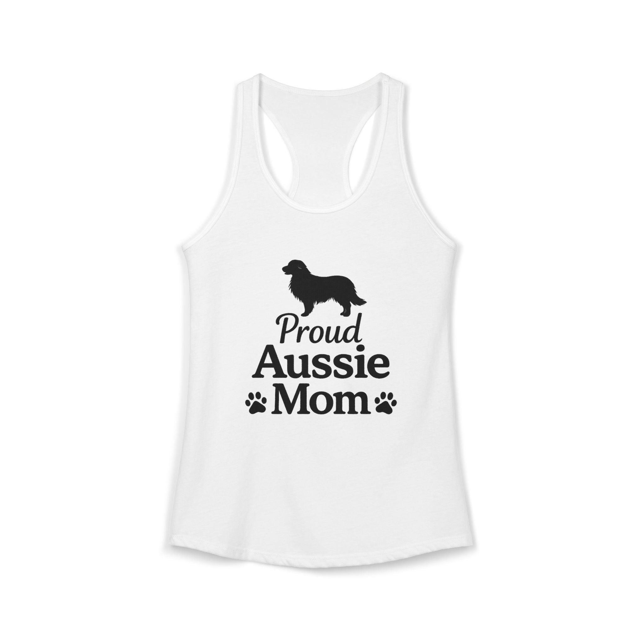 Proud Aussie Mom Racerback Tank — Australian Shepherd Dog Lover Tee