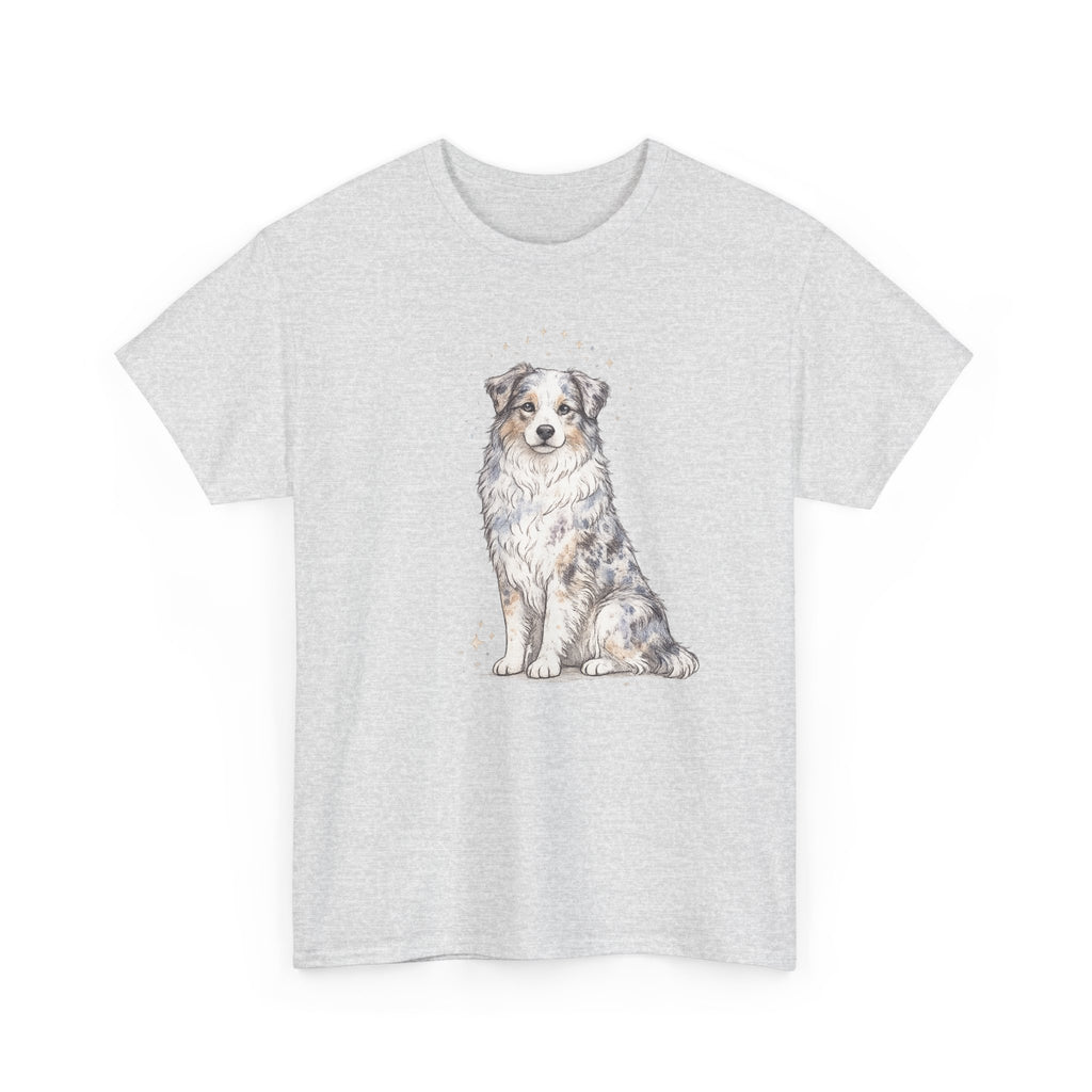 Australian Shepherd Watercolor T‑Shirt — Cute Dog Portrait Tee