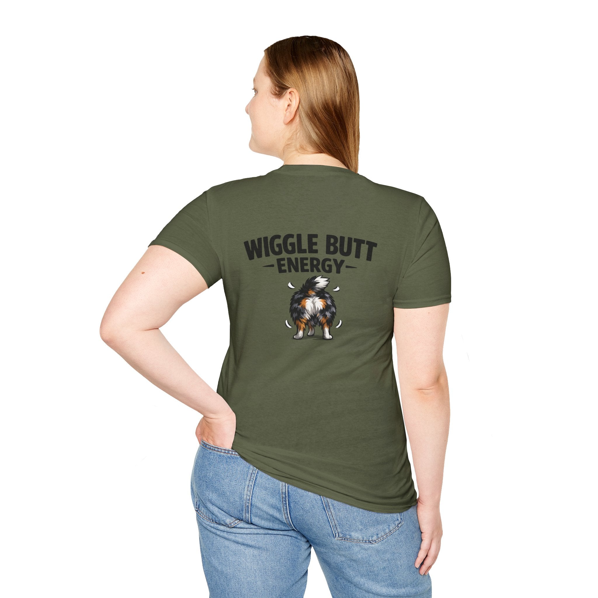 Wiggle Butt Energy Australian Shepherd T-Shirt — Funny Dog Lover Gift