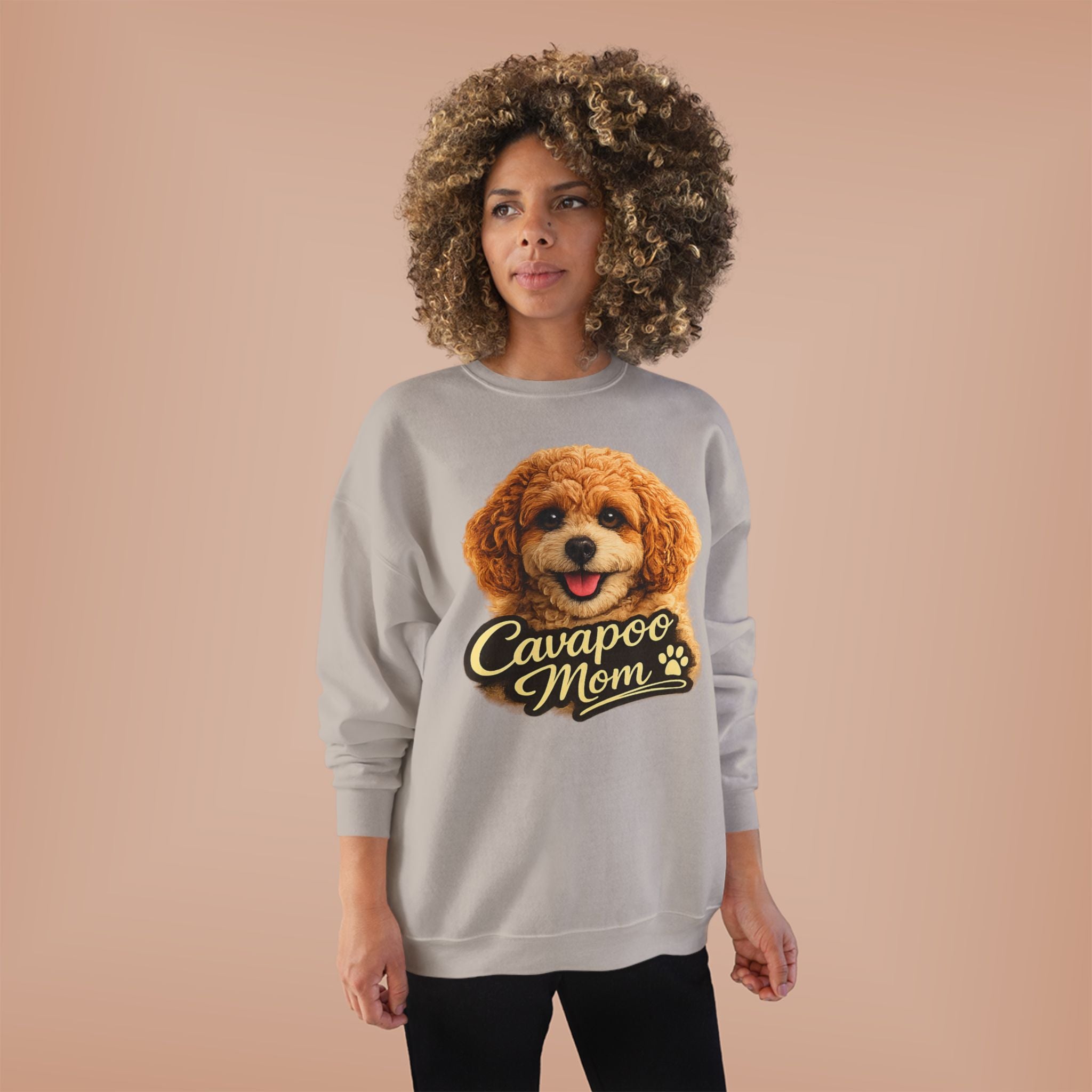 Cavapoo Mom Sweatshirt – Cozy Doodle Mom Crewneck, Cute Cavapoo Gift, Dog Mom Pullover, Soft Neutral Sweatshirt