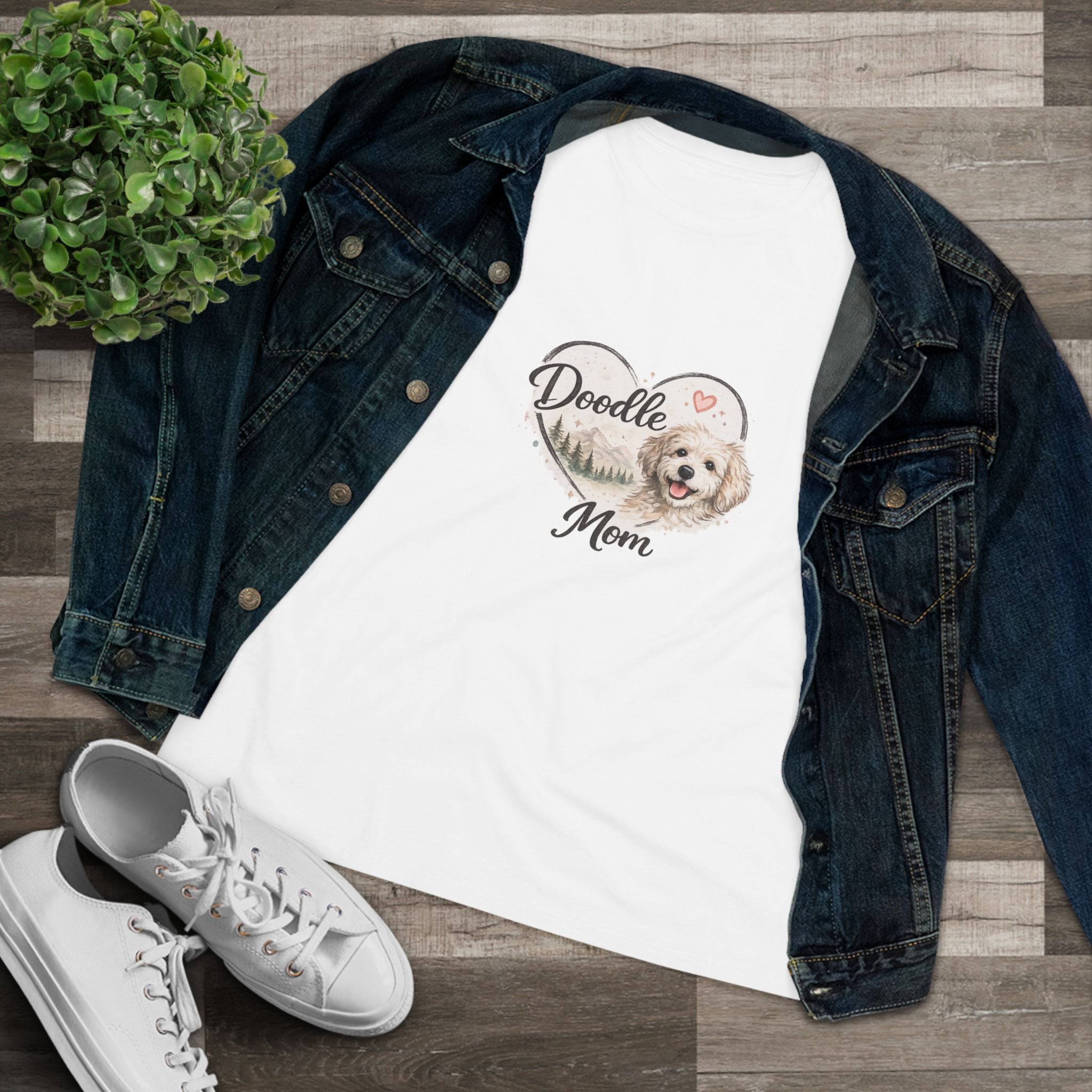 Doodle Mom T‑Shirt — Women’s Dog Lover Tee with Heart Paw Design
