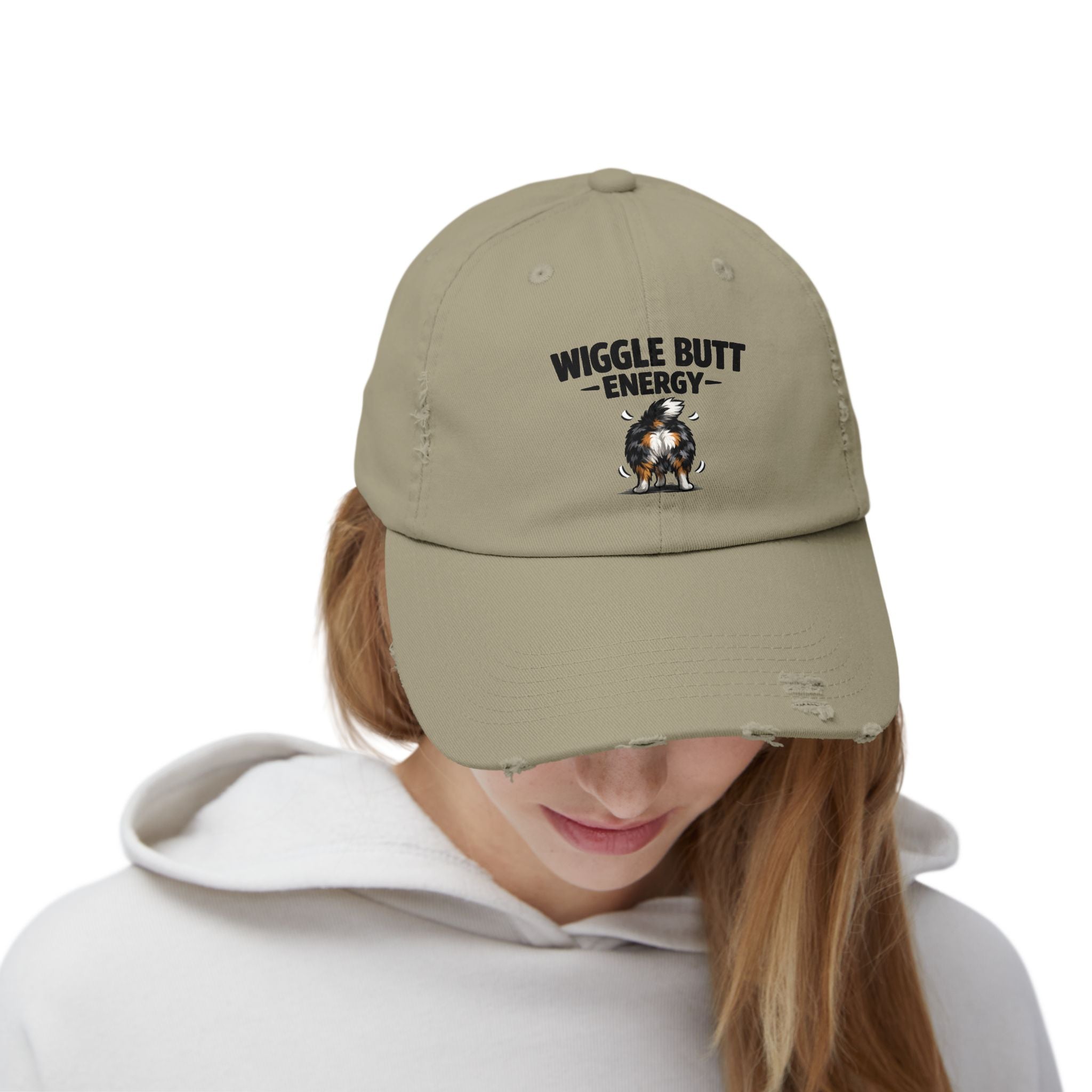 Wiggle Butt Energy Hat – Funny Australian Shepherd Cap, Distressed Dog Lover Hat, Aussie Owner Gift