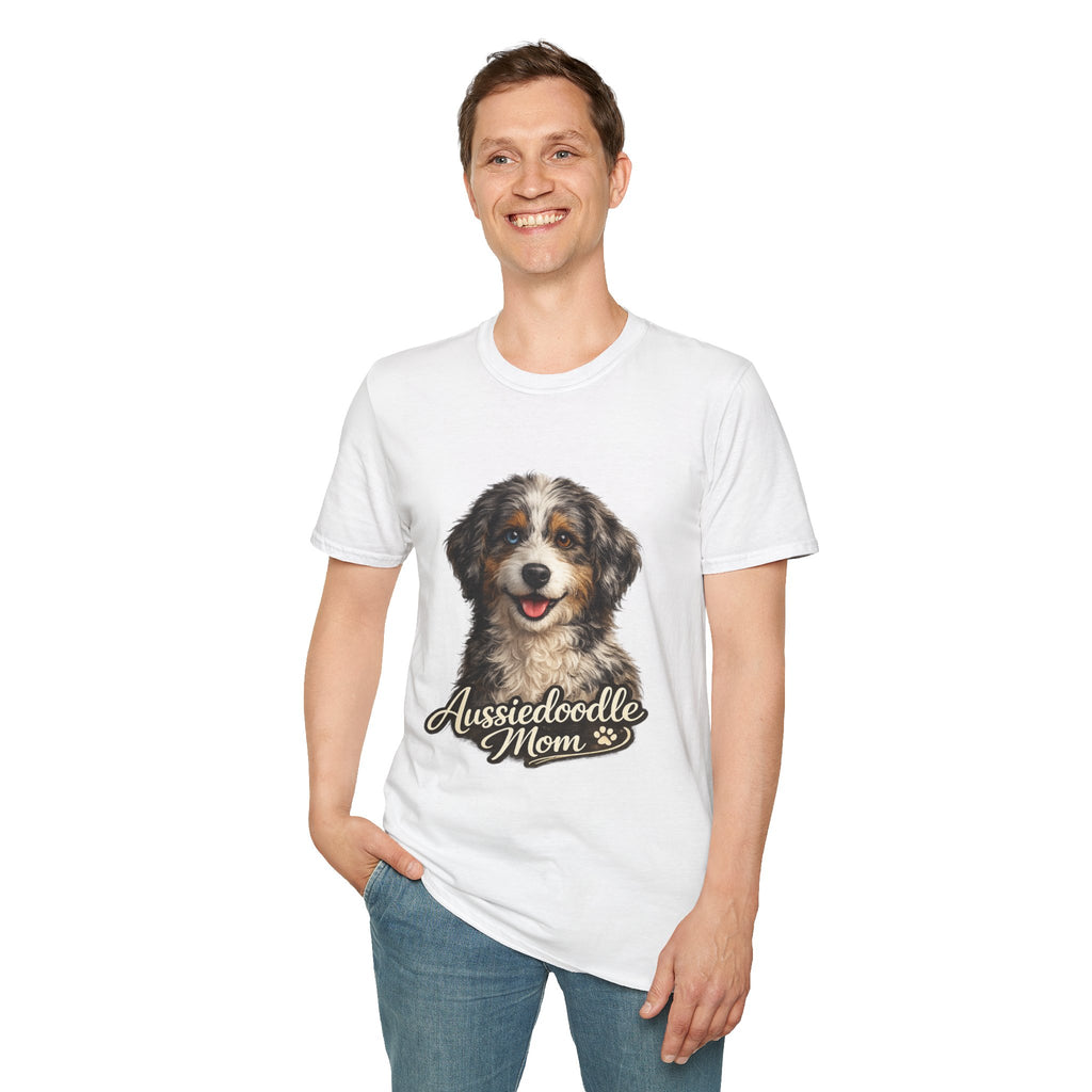 Aussiedoodle Mom T-Shirt — Cute Doodle Mom Tee for Australian Shepherd Poodle Mix Lovers