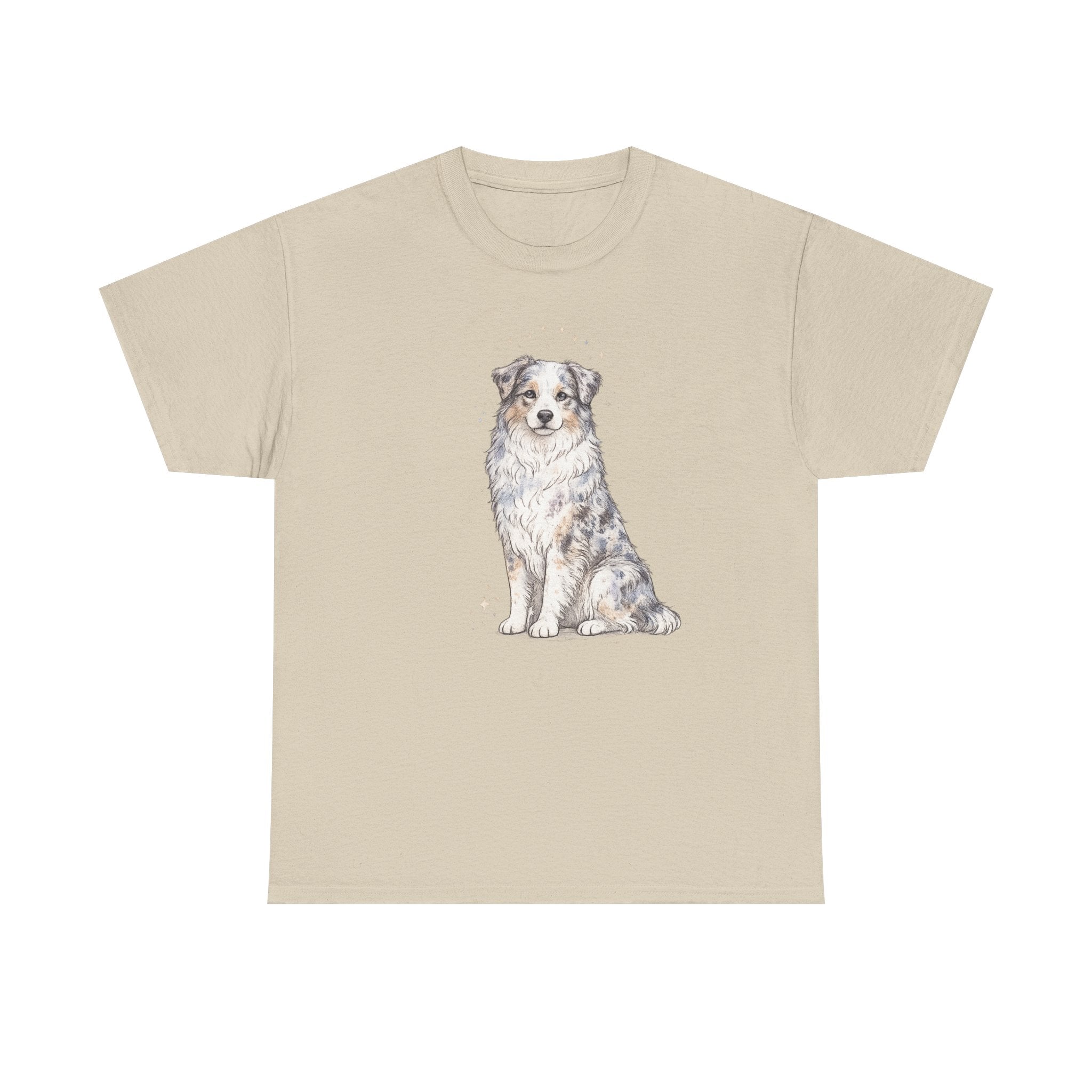 Australian Shepherd Watercolor T‑Shirt — Cute Dog Portrait Tee