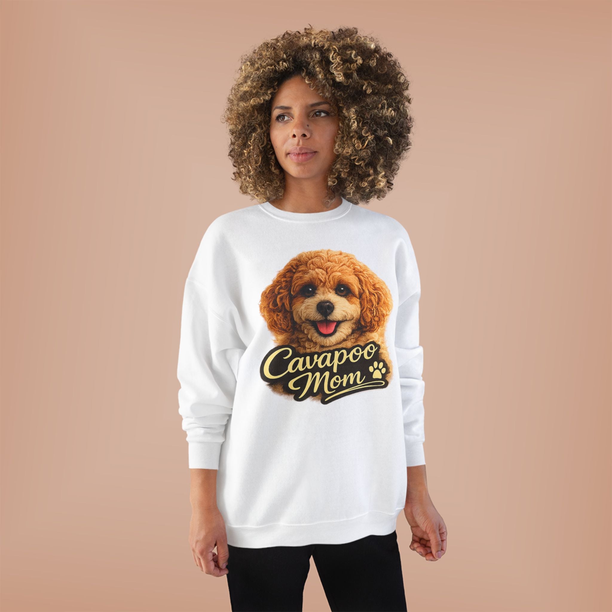 Cavapoo Mom Sweatshirt – Cozy Doodle Mom Crewneck, Cute Cavapoo Gift, Dog Mom Pullover, Soft Neutral Sweatshirt