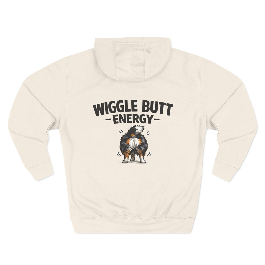 Wiggle Butt Energy Hoodie – Funny Australian Shepherd Sweatshirt, Dog Lover Gift, Cozy Aussie Owner Pullover