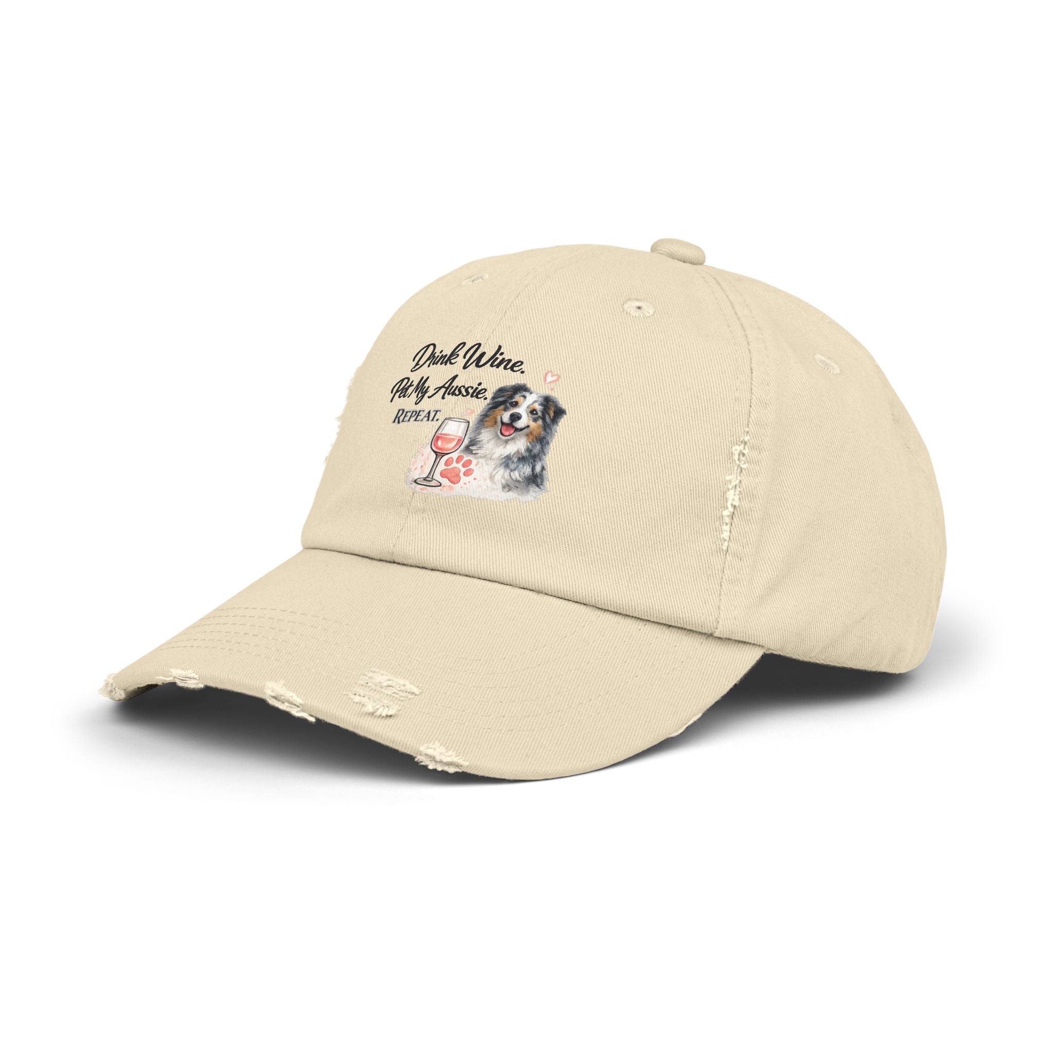 Drink Wine Pet My Aussie Repeat Hat – Funny Australian Shepherd Dog Mom Cap, Aussie Lover Gift, Dog Mom Wine Lover Hat