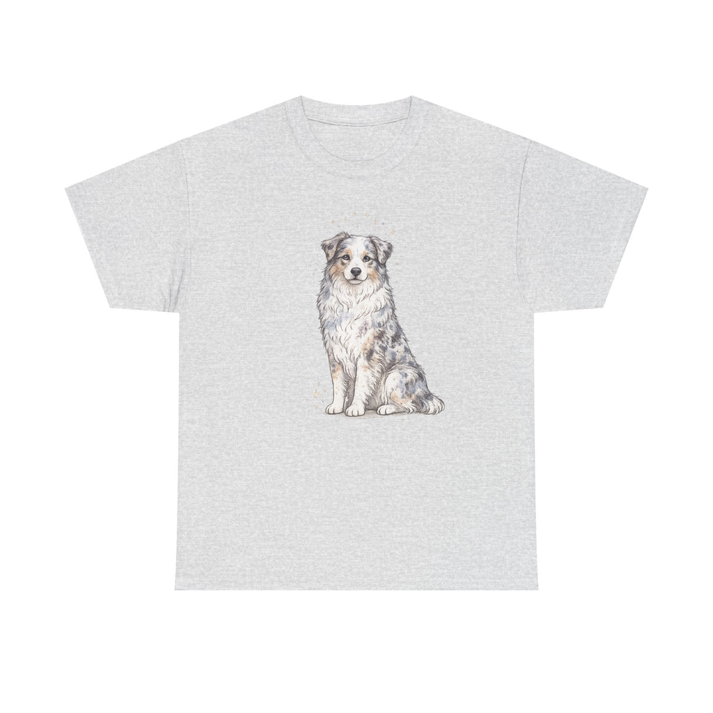 Australian Shepherd Watercolor T‑Shirt — Cute Dog Portrait Tee