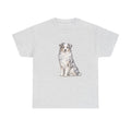 Australian Shepherd Watercolor T‑Shirt — Cute Dog Portrait Tee