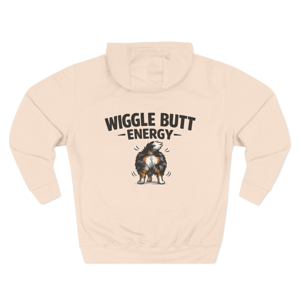 Wiggle Butt Energy Hoodie – Funny Australian Shepherd Sweatshirt, Dog Lover Gift, Cozy Aussie Owner Pullover