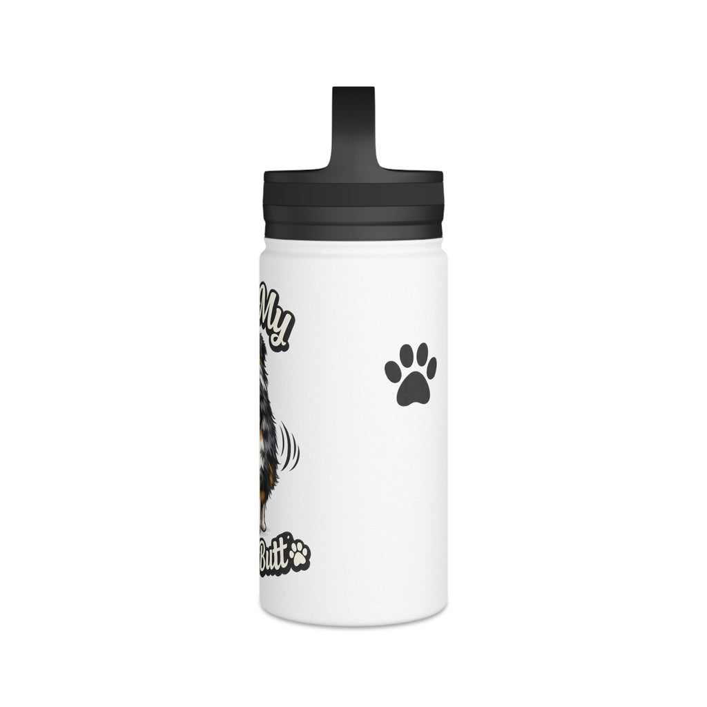 Kiss My Wiggle Butt Water Bottle | Aussie Dog Lover Gift | Australian Shepherd Funny Bottle | Dog Mom/Dad Hydration Bottle