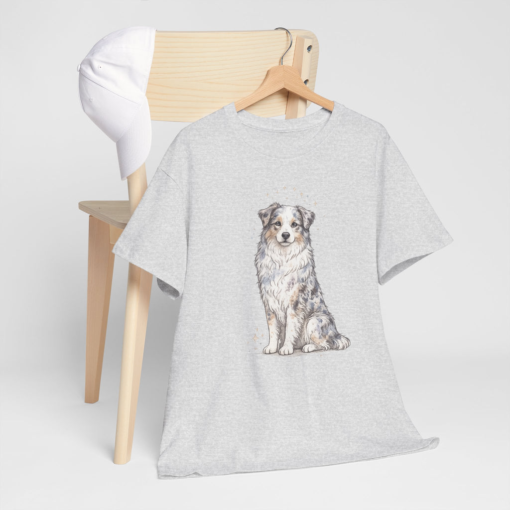 Australian Shepherd Watercolor T‑Shirt — Cute Dog Portrait Tee