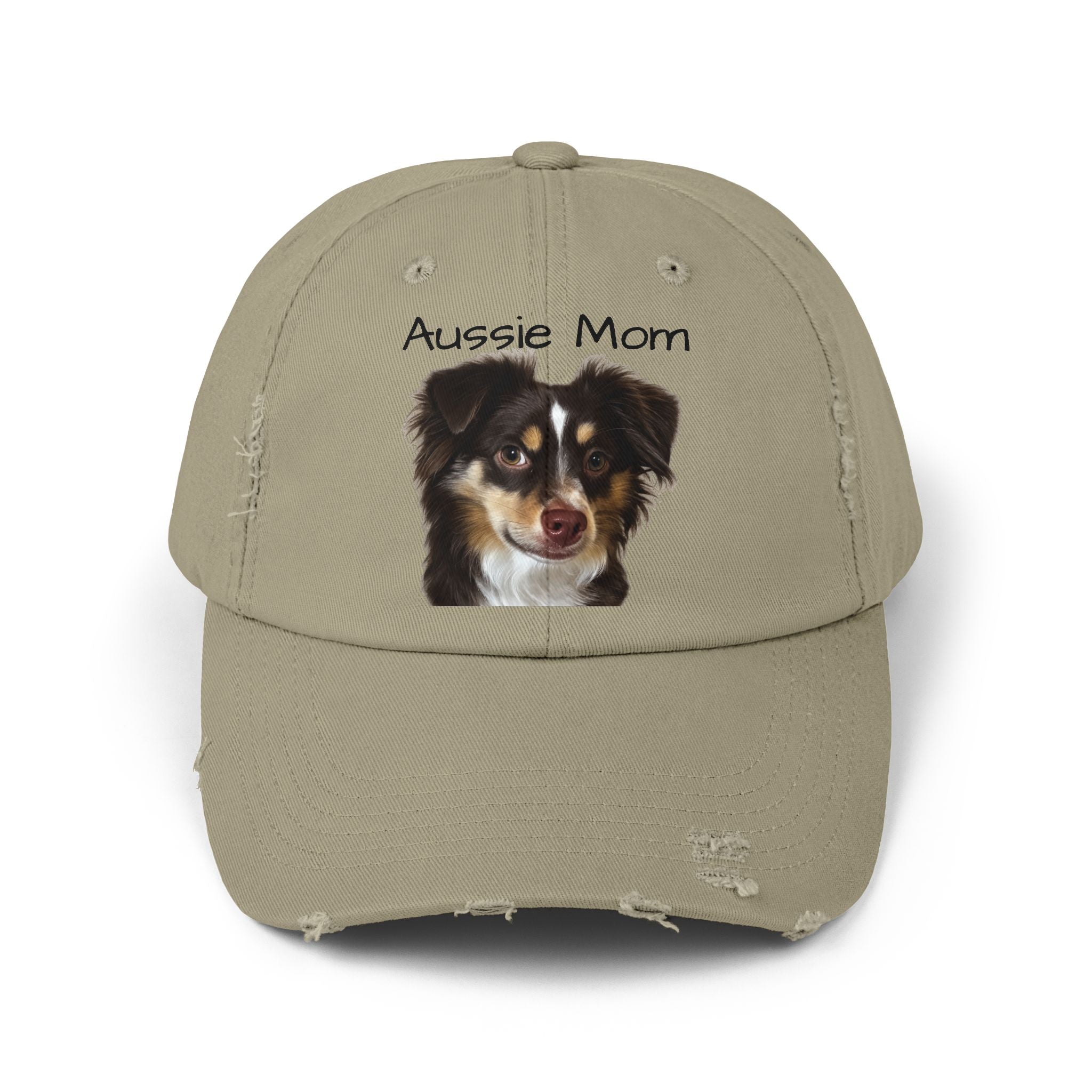 Aussie Mom Distressed Cap — Australian Shepherd Dog Mom Hat
