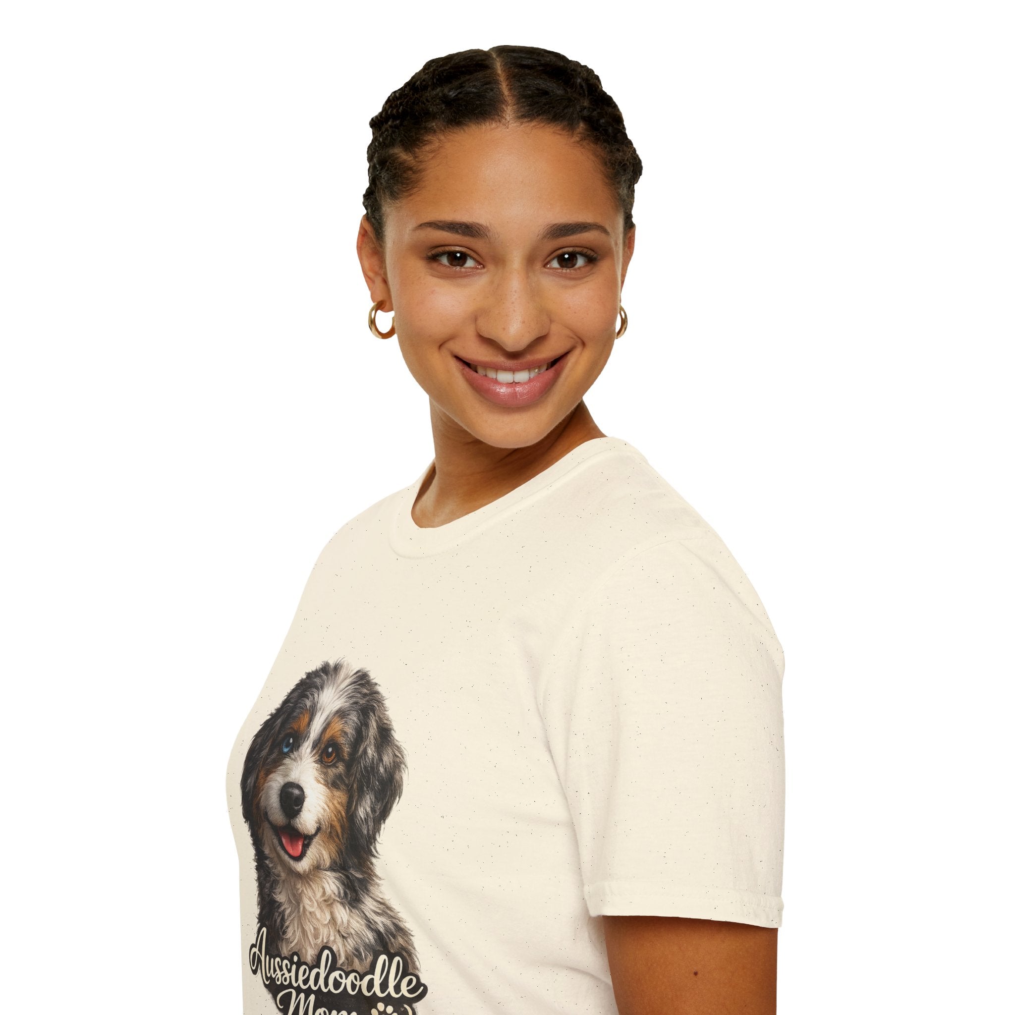 Aussiedoodle Mom T-Shirt — Cute Doodle Mom Tee for Australian Shepherd Poodle Mix Lovers