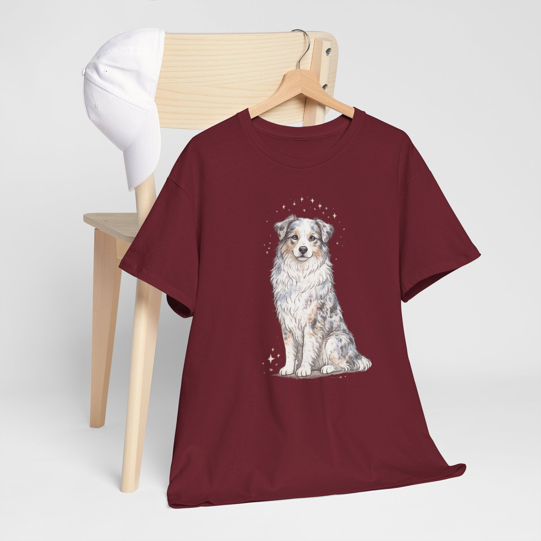 Australian Shepherd Watercolor T‑Shirt — Cute Dog Portrait Tee